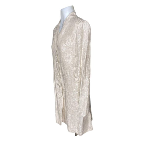 Eileen Fisher Embroidered Linen Coat Small - Picture 1 of 10